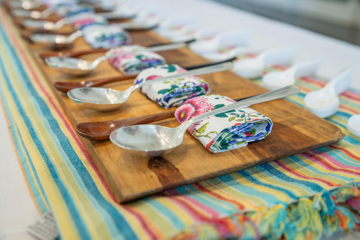 Spoons and colorful napkins are set for guests at the 2024 Flavor of Georgia contest.